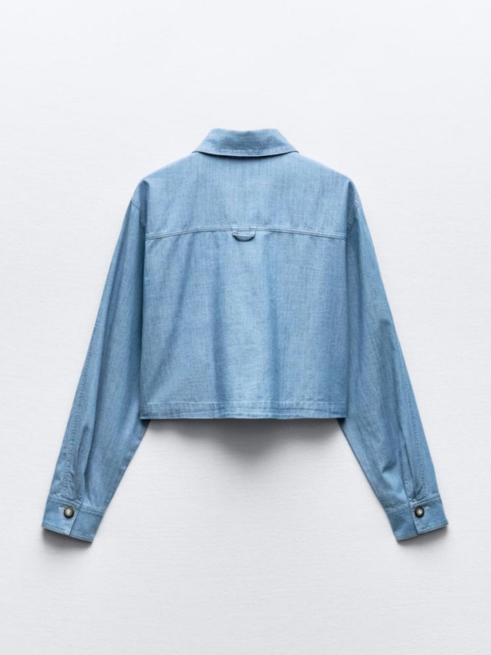 Cropped chambray shirt - Picture 2 of 11